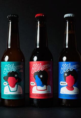 哥伦比亚La Milagrosa啤酒插图瓶贴设计欣赏